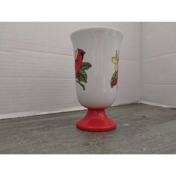 Song Bird Pedestal Mug Irish Coffee Cup FRED ROBERTS Red - Picture 3 of 7